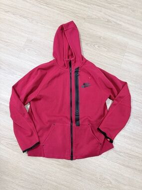 Nike red tech fleece hoodie